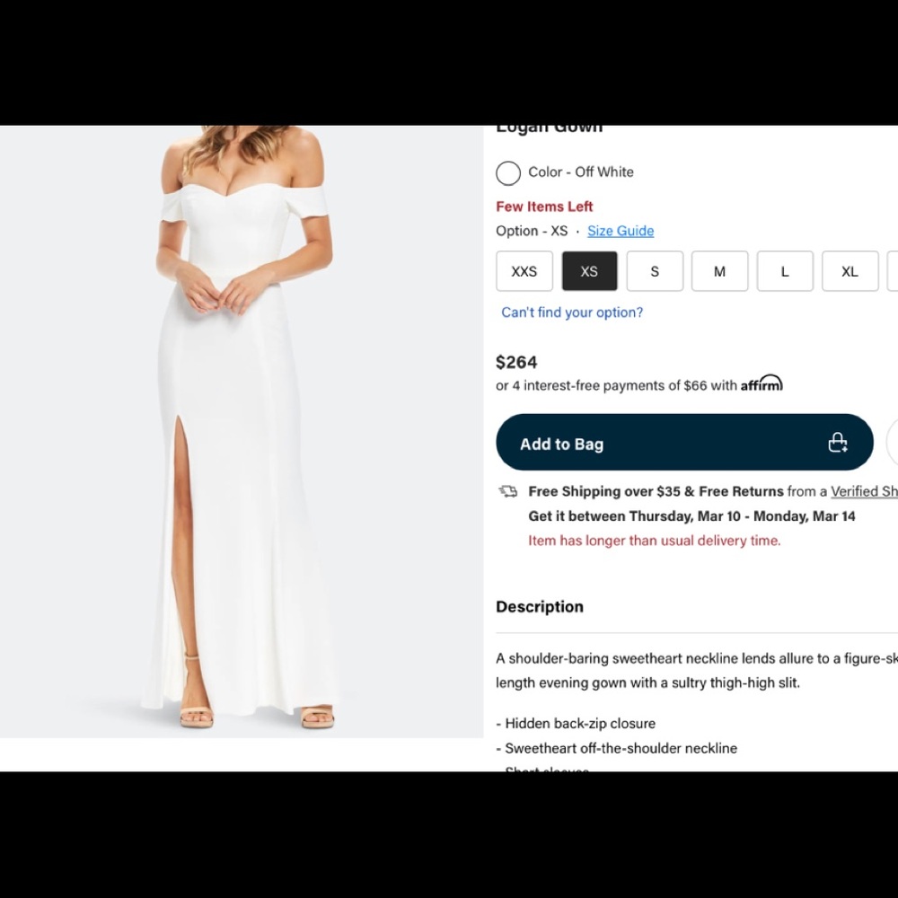 Off the shoulder wedding dress